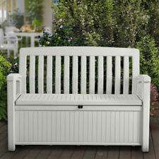 Cassapanca per esterno con vano contenitore. Panchina baule da giardino resina