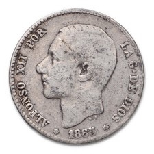 Spagna peseta 1885 msm - 1,