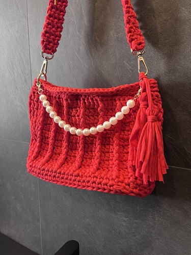 Borsa donna uncinetto fatta - uncinetto, a