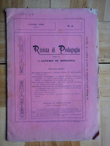 1906 rivista pedagogia - di,
