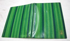 Raccoglitore ad anelli vintage strisce verdi plastificato scozzese 15,5 x 22 cm