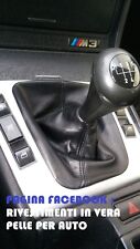 Cuffia leva cambio BMW E36 E46 Serie 3 dal 1990 al 2006 in vera pelle NERA
