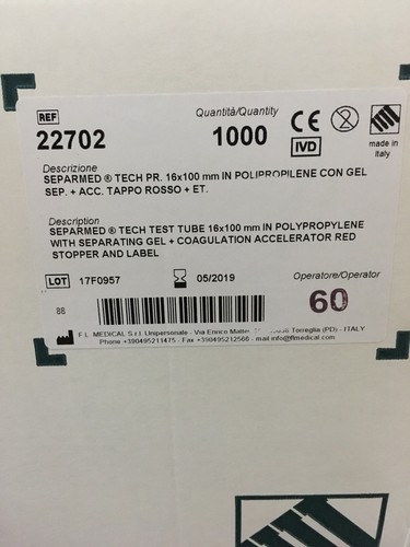 Provetta siero gel separatore - siero,