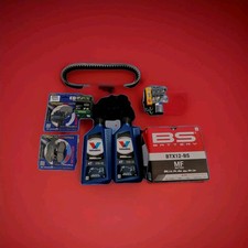 KIT TAGLIANDO 2 OLIO FILTRI BATTERIA CINGHIA RULLI CANDELA VESPA GTS 250 300  