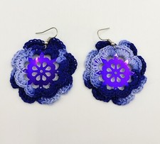 Orecchini fiore blu viola - fiore, e