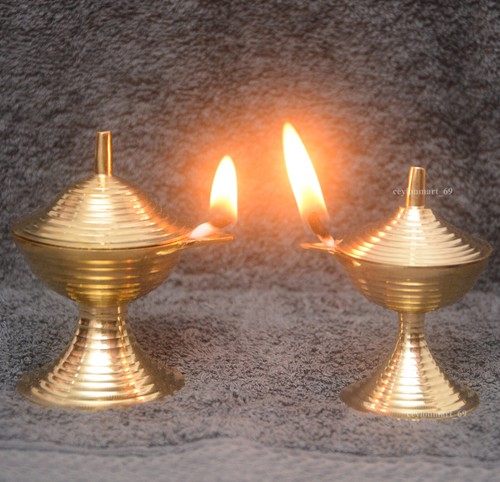 Lampada olio ottone collo - ad,
