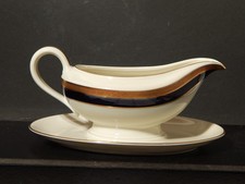 VINTAGE SALSIERA PREZIOSA PORCELLANA THOMAS ROSENTHAL BLU COBALTO E ORO