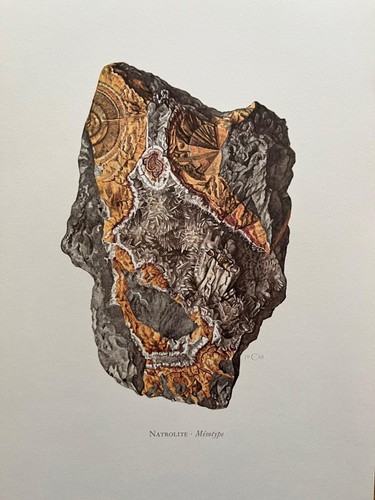 Natrolite mineral print 1960s - natrolite,