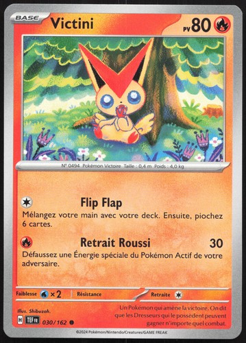 Carte pokémon victini 030 162 - carte,