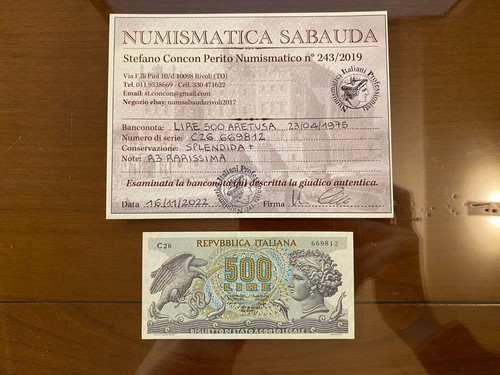 Banconota lire 500 aretusa - banconota, 23