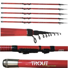 Super Kit Serie 5 Canne Trota Lago Pesca Tremarella Recupero Carbonio Canna Gara