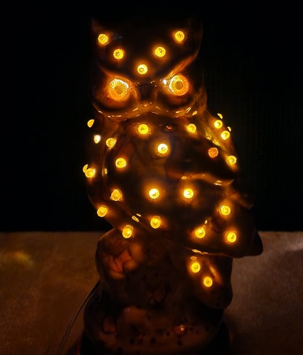 Lampada gufo vintage ceramica