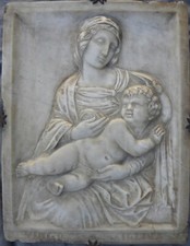 Alceo DOSSENA (Cremona 1878 - Roma 1937) Virgo et giglius Scultura in MARMO