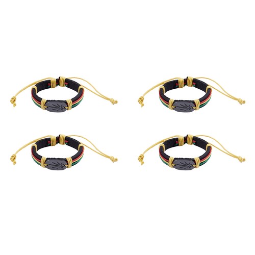 Bracciale pelle rasta - 4x, in