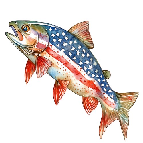 Adesivi pesce bandiera usa - 3,