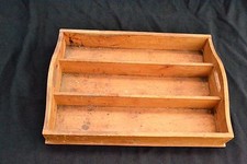 VECCHIA CASSETTA CONTENITORE CON MANICI,IN LEGNO