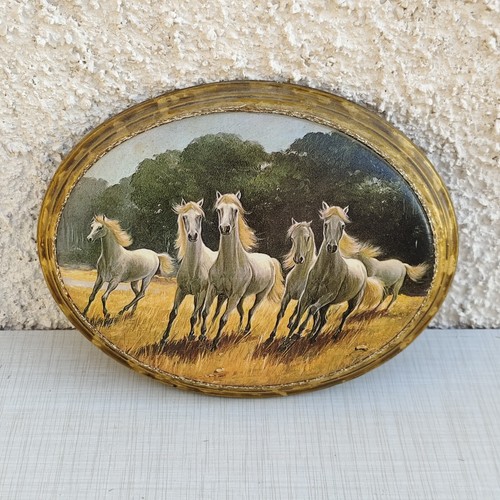 Quadro ovale dipinto olio - , ad