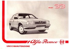 Alfa Romeo  33  -  USO E MANUTENZIONE – Driver’s Handbook!!!
