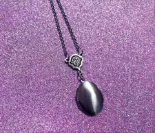 Collana donna Portafoto ovale Fiore Foglia collezione argento in Acciaio