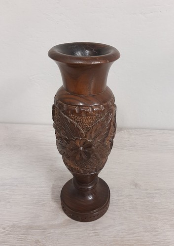 Vaso legno intagliato anni - vaso,