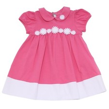 9533R vestito bimba IL GUFO manica corta fuxia/bianco abito dress kid