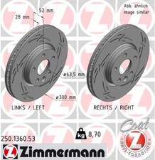 2 dischi freno Zimmermann Black Z 250.1360.53 per Ford Galaxy 2 Wa6 Max TDCi 1
