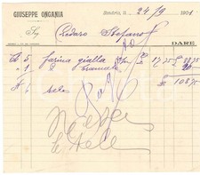 1901 SONDRIO Giuseppe ONGANIA Fattura per farina gialla 2