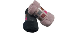 Plaid Pile Set 2 Pezzi Coperta  Caldo Morbido Invernale Tinta Unita Grigio Rosa