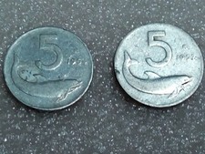 2 Monete da 5 Lire  Delfino
