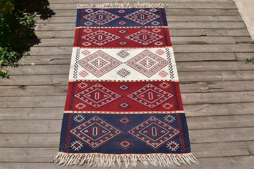 Kilim vintage turco tessuto - , a