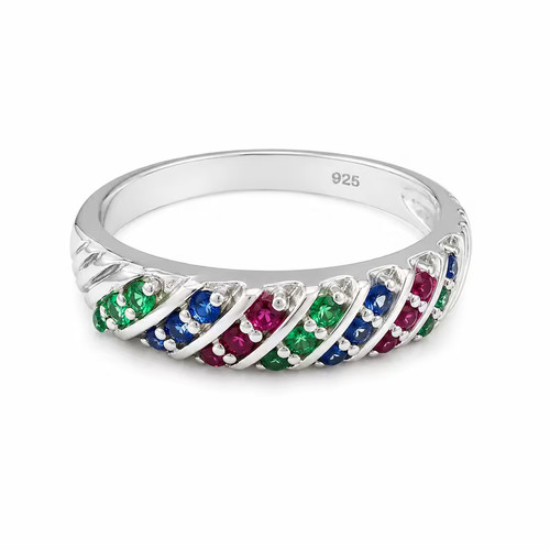 Anello multi gemme - gemme, argento