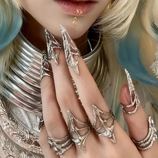 💅 Anello Articolato Gotico–Fingertip Ring “Regina delle Nevi” o “Strega Oscura"