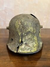 WW1 ELMETTO M16 TEDESCO ALPENKORPS CAMO DEAD SOLDIER DAMAGED RELIC COL DI LANA