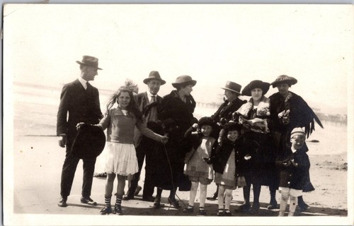Rppc cartolina grande famiglia - grande,