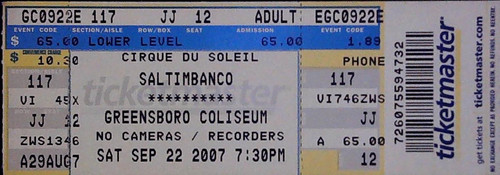 Biglietto saltimbanco cirque - biglietto,