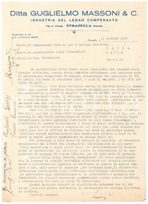1947 STRADELLA Ditta Guglielmo MASSONI Legno compensato *Lettera