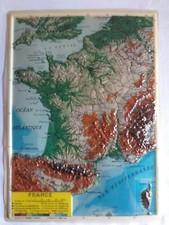 francia carta geografica - plastica a rilievo scala 1: 5.000.000
