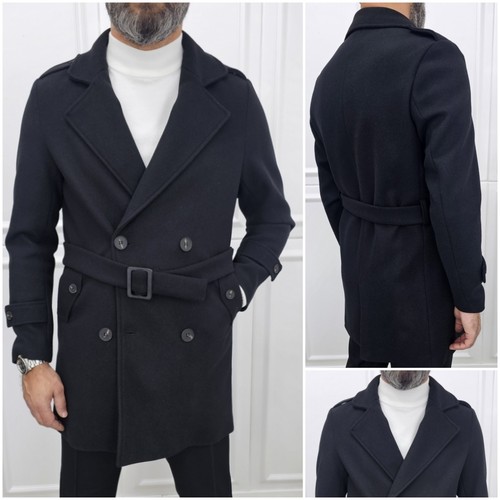 Trench cappotto uomo nero