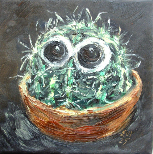 Dipinto olio cactus - , originale