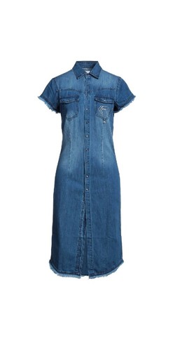 Abito met denim midi spacco - abito,