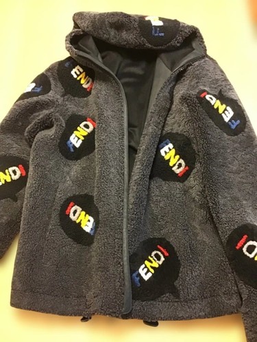 Fendi mouton blouson charcoal - fendi,