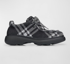 Scarpe Burberry Check Woven Creeper Uomo 42 Nero Ip Check Chiusura Lacci