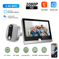 SPIONCINO DIGITALE TUYA  WIFI TELECAMERA PORTA BLINDATA MONITOR ALLARME ALEXA