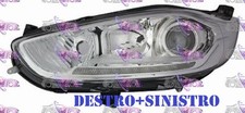 COPPIA FARI FANALE PROIETTORE DX+SX H7-H1 CROM C/MO.EL+DRL A LED FORD FIESTA 13>