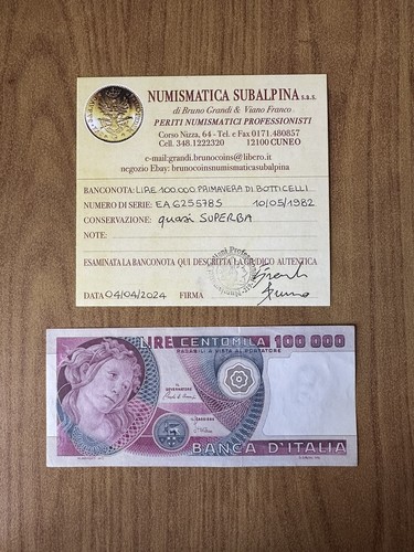 Banconota lire 100000 - banconota,