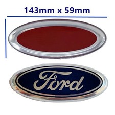 Stemma Logo Concavo per FORD mm 143 x 59 emblema fregio badge cover in lega