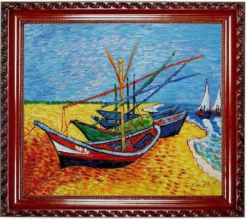 Quadro olio barche pesca - barche,