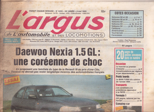Argus 3456 daewoo - l'argus, n°3456