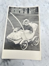 VECCHIA FOTOGRAFIA BAMBINI CARROZZINA 1950 OLD PHOTOGRAPH
