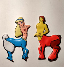 Lotto 2 Figurine Formaggino MIO Plasteco Fantasia Disney centauro